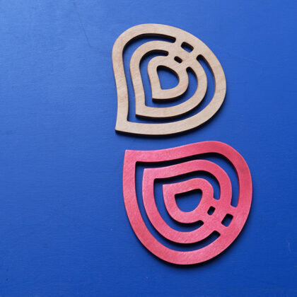 Base Pequena - Contraplacado Bétula - Tom Vermelho